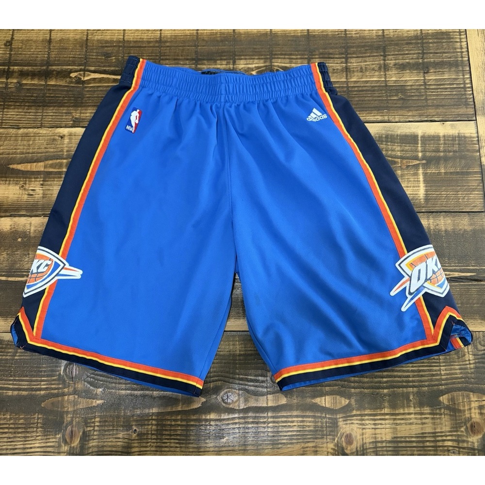 Adidas OKC Thunder NBA Basketball Shorts Mens L Blue Player ID Retro
